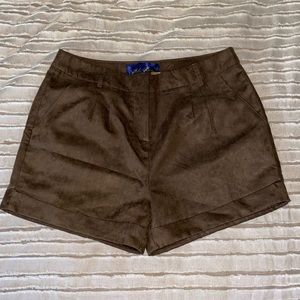 Brown suede dress shorts